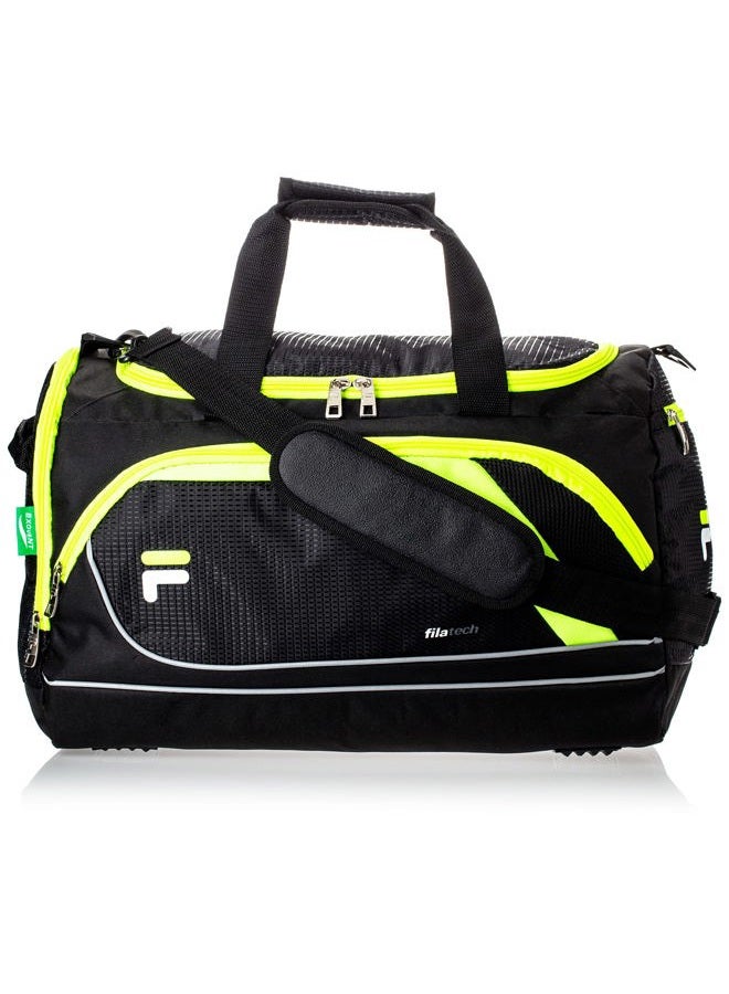 FILA حقيبة رياضية أدفانتج، أسود/ليموني، 19 بوصة دفل - Image 1