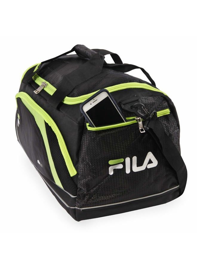 FILA حقيبة رياضية أدفانتج، أسود/ليموني، 19 بوصة دفل - Image 4