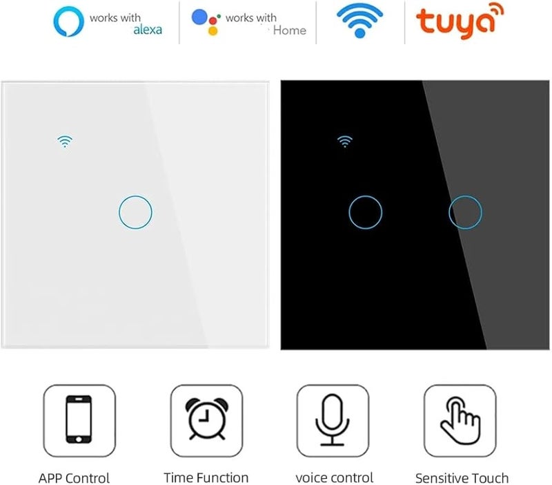 مفتاح الضوء الذكي للواي فاي 1 2 3 4 عصابة لمس الاتحاد الأوروبي 220 فولت سلك محايد اختياري 101jl أبيض 01 - Image 5