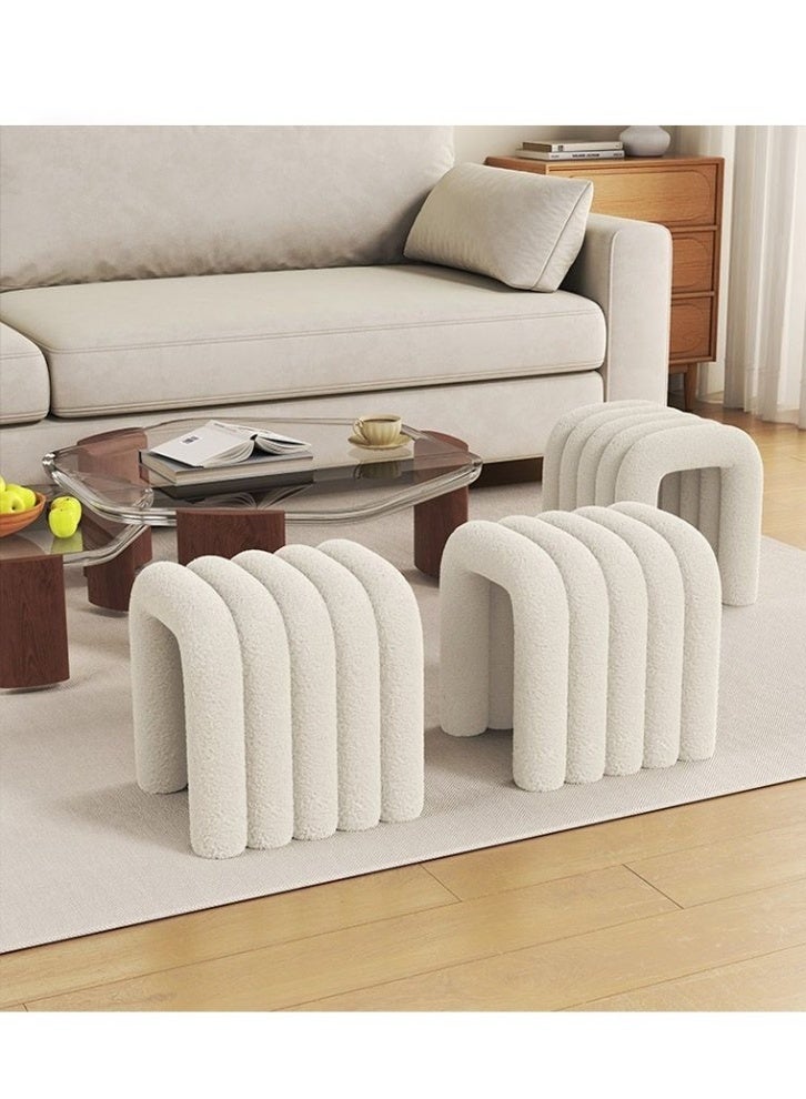 سي آند سي هوم كرسي زينة عثماني حديث، مسند قدم، كرسي زينة صغير لغرفة النوم أو غرفة المعيشة أو غرفة الملابس 40 × 38 × 46 سم (مُجمَّع بالكامل) - Image 2