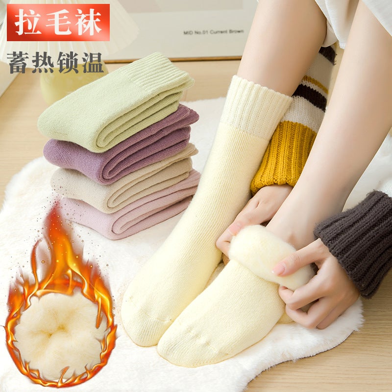 Zhuji Wool Socks Children'S Socks Fleece-Lined Thickened Warm Baby Socks Winter Sleep Floor Stockings - Image 2