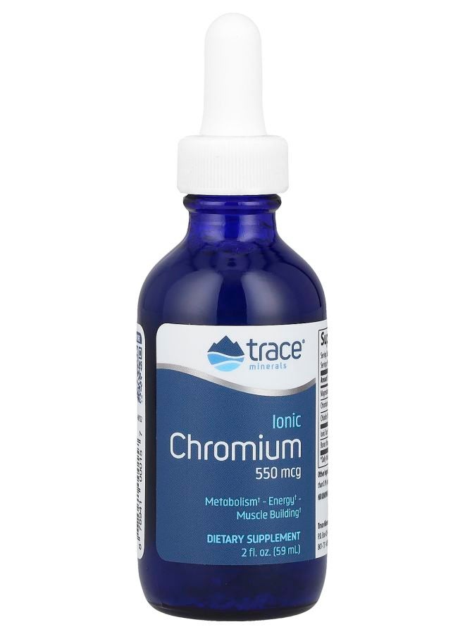 Trace Minerals كروم أيوني 550 ميكروغرام 2 أونصة سائلة (59 مل)