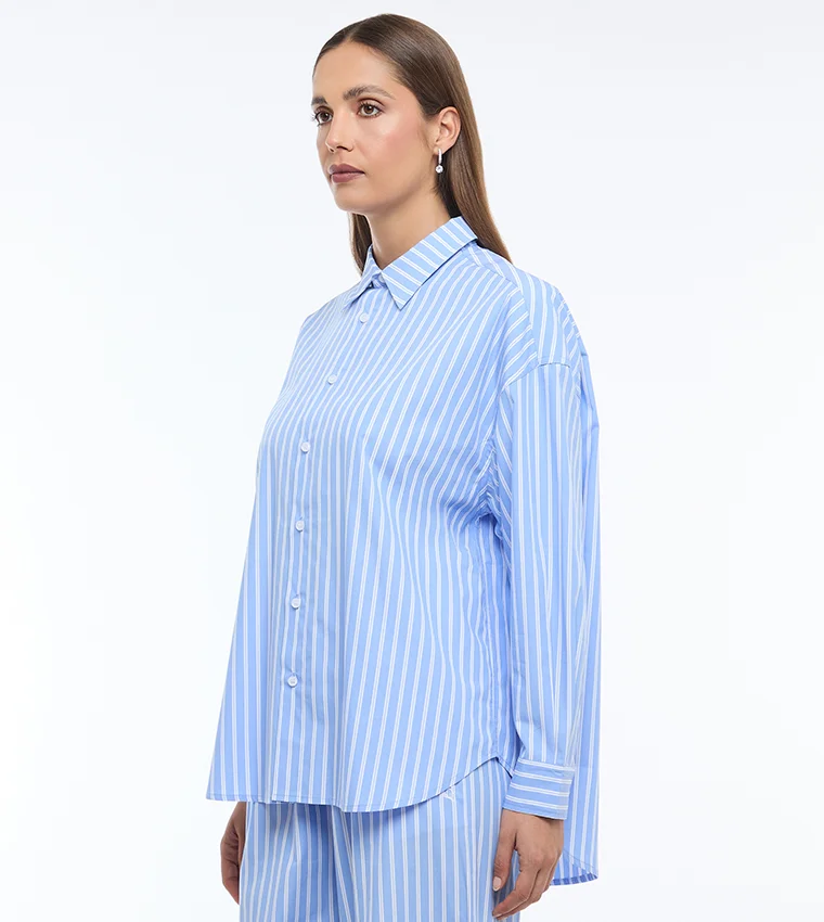 بي سي بي جي BCBG STRIPED POPLIN SHIRT