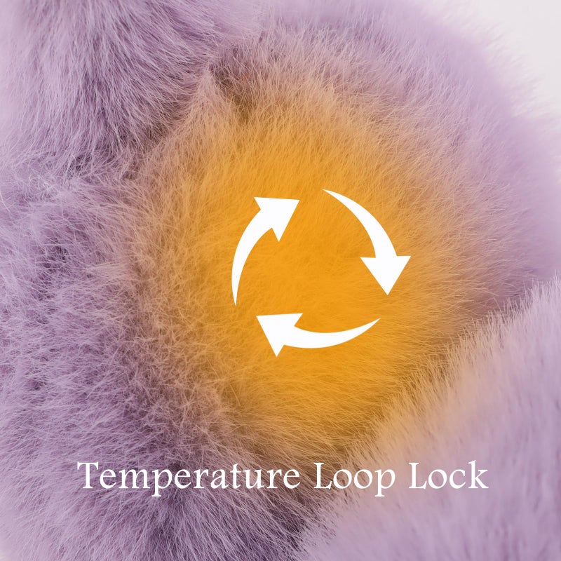 PESAAT Warm Ear muffs for Women Winter Unisex Fluffy Earmuffs Lady Ear Warmer Faux Fur Ear Covers (Purple) - Image 4