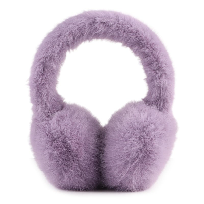 PESAAT Warm Ear muffs for Women Winter Unisex Fluffy Earmuffs Lady Ear Warmer Faux Fur Ear Covers (Purple) - Image 1