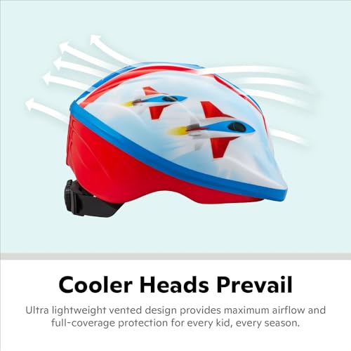 Schwinn Classic Bike Helmet for Kids Jet Plane 48 52 cm Helmet for Kids Ages 35 Ultra Lightweight Adjustable Dial Full Coverage with Vented Airflow Infant and Toddler Bike Helmet - Image 3