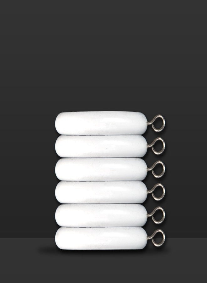 BuleVina Set of 6 White Wooden Curtain Rod Rings Drapery 2.5 Inch with Eyelet for 1.5 inch Rod Pole, 1.75 INCH Inner Dia for Window and Door Shower Decoration - Image 4