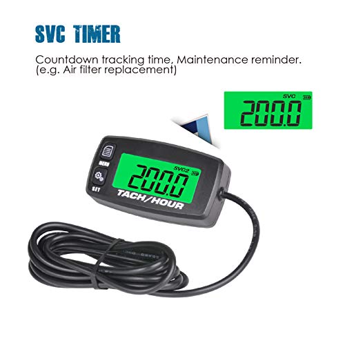 Runleader Digital Maintenance Tach/Hour Meter,Battery Replacement for Small Gas Engine,Used on Riding Lawn Tractor Generator Compressor Chainsaws Outboard Motor Pressure Washers - Image 4