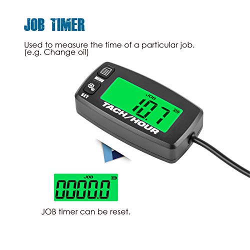 Runleader Digital Maintenance Tach/Hour Meter,Battery Replacement for Small Gas Engine,Used on Riding Lawn Tractor Generator Compressor Chainsaws Outboard Motor Pressure Washers - Image 3