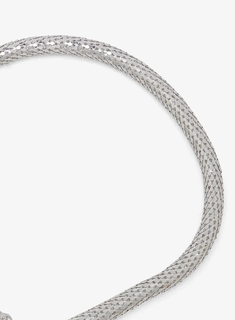 Ella Limited Edition Silver Snake Choker Statement Necklace for Women | Best Price UAE