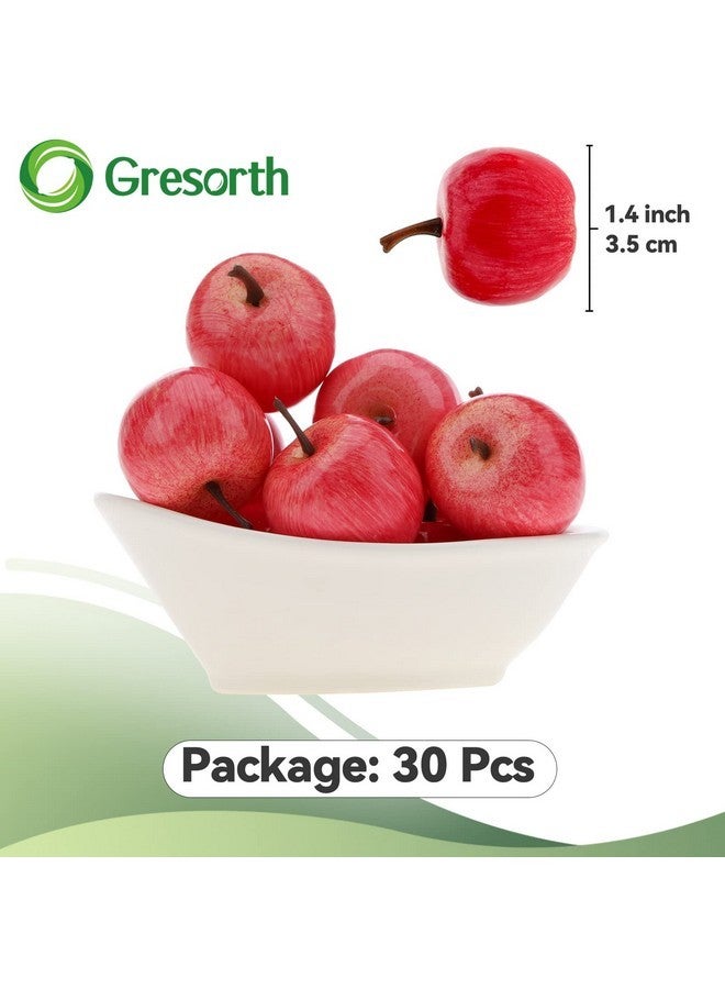 جريسورث 30 قطعة من زينة التفاح الاصطناعي الوردي الصغيرة، فاكهة وهمية، حفلة منزلية، مطبخ، عرض طعام، ألعاب - 3.5 سم - Image 3