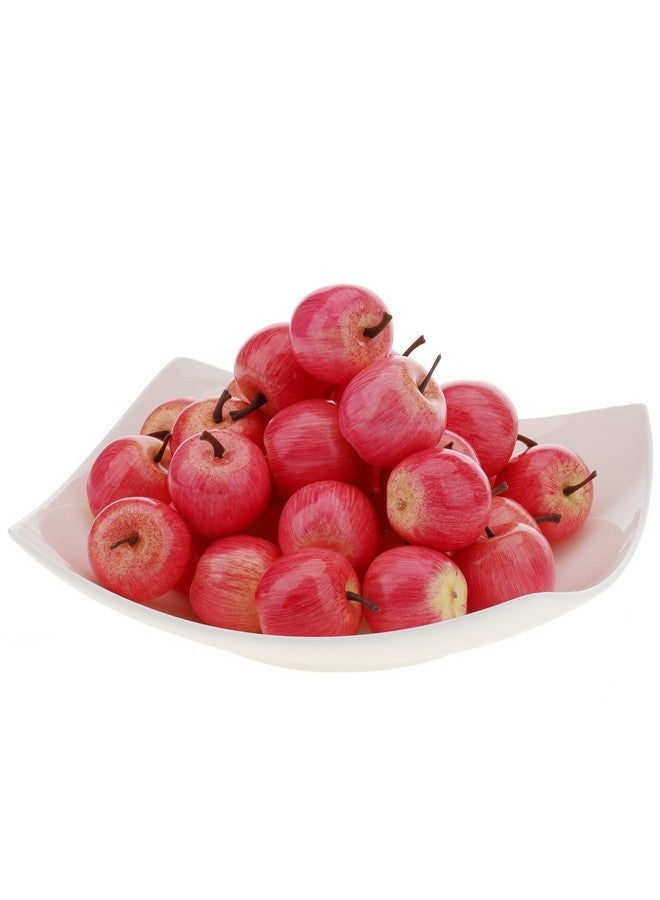 جريسورث 30 قطعة من زينة التفاح الاصطناعي الوردي الصغيرة، فاكهة وهمية، حفلة منزلية، مطبخ، عرض طعام، ألعاب - 3.5 سم - Image 2