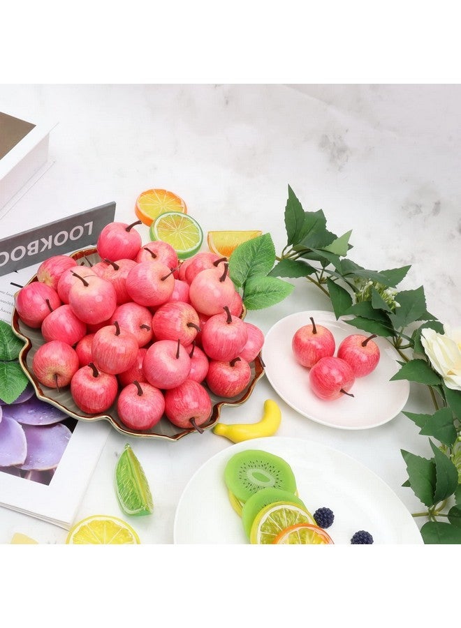 جريسورث 30 قطعة من زينة التفاح الاصطناعي الوردي الصغيرة، فاكهة وهمية، حفلة منزلية، مطبخ، عرض طعام، ألعاب - 3.5 سم - Image 5