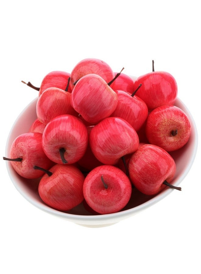 جريسورث 30 قطعة من زينة التفاح الاصطناعي الوردي الصغيرة، فاكهة وهمية، حفلة منزلية، مطبخ، عرض طعام، ألعاب - 3.5 سم - Image 4