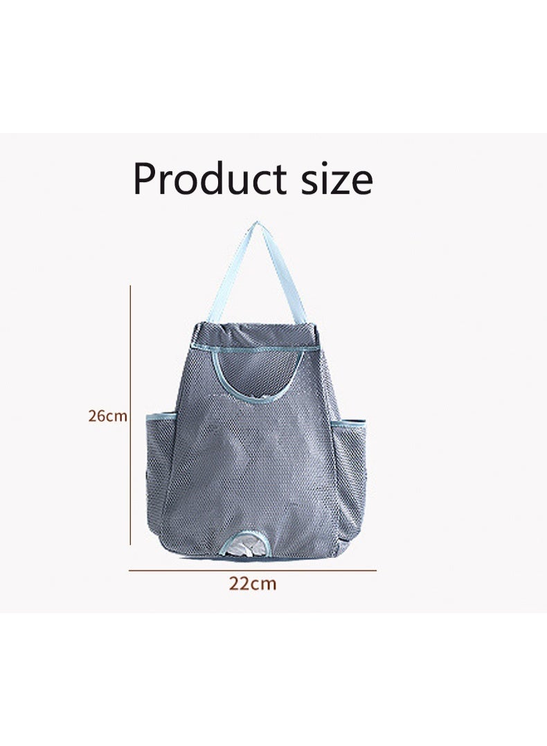 1 Piece Wall Mounted Mesh Trash Bag Dispenser - Washable Plastic Bag Holder and Kitchen Storage Organizer (Gray) - Image 4
