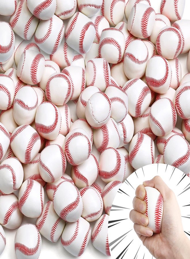 Vinsot 100 Pcs 2 Inch Mini Soft Foam Baseballs in Bulk Sports Themed Toys Stress Anxiety Relief Baseballs for Little Teens Party Decorations Favors Supplies Gifts Stocking Stuffers - Image 1
