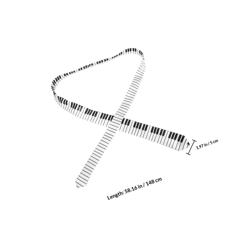 Fashion Necktie Ornament Music Piano Key Necktie Necktie Replacement Costume Necktie Piano Key Necktie Festival Necktie Cosplay Prop - Image 2