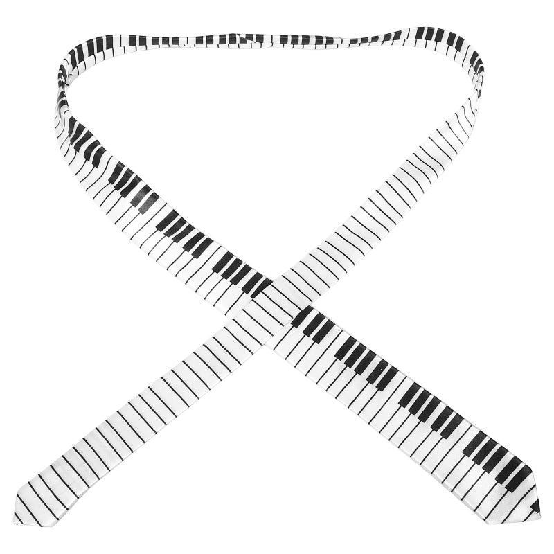 Fashion Necktie Ornament Music Piano Key Necktie Necktie Replacement Costume Necktie Piano Key Necktie Festival Necktie Cosplay Prop - Image 1
