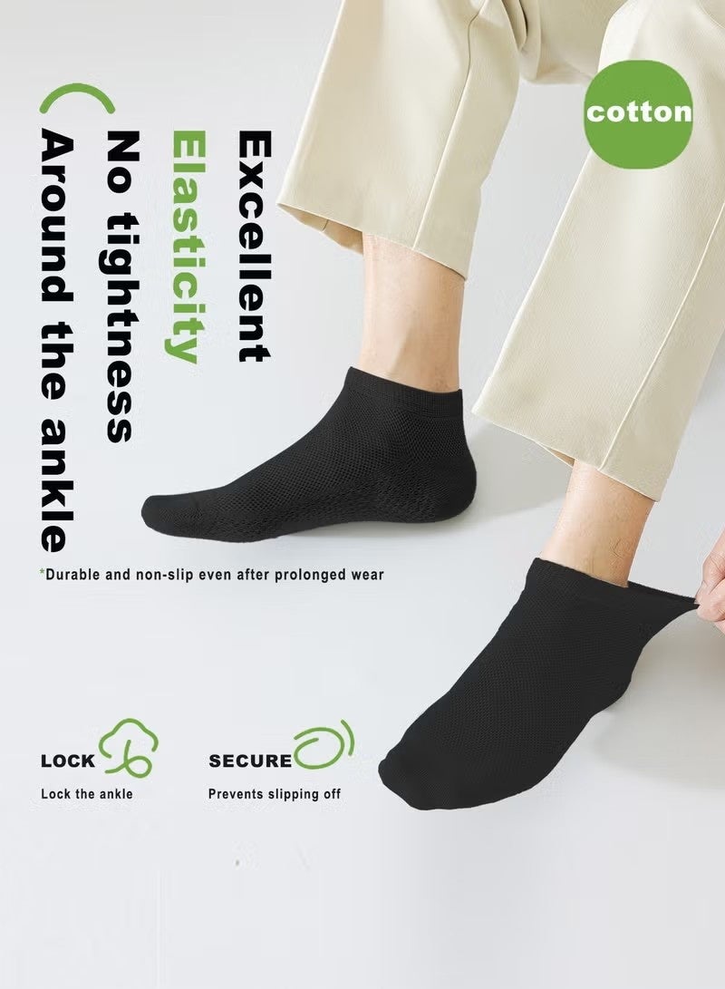 Men's Breathable Mesh Cotton Ankle Socks - 5 Pairs, Lightweight and Comfortable for Spring, Summer, and Fall - Image 2