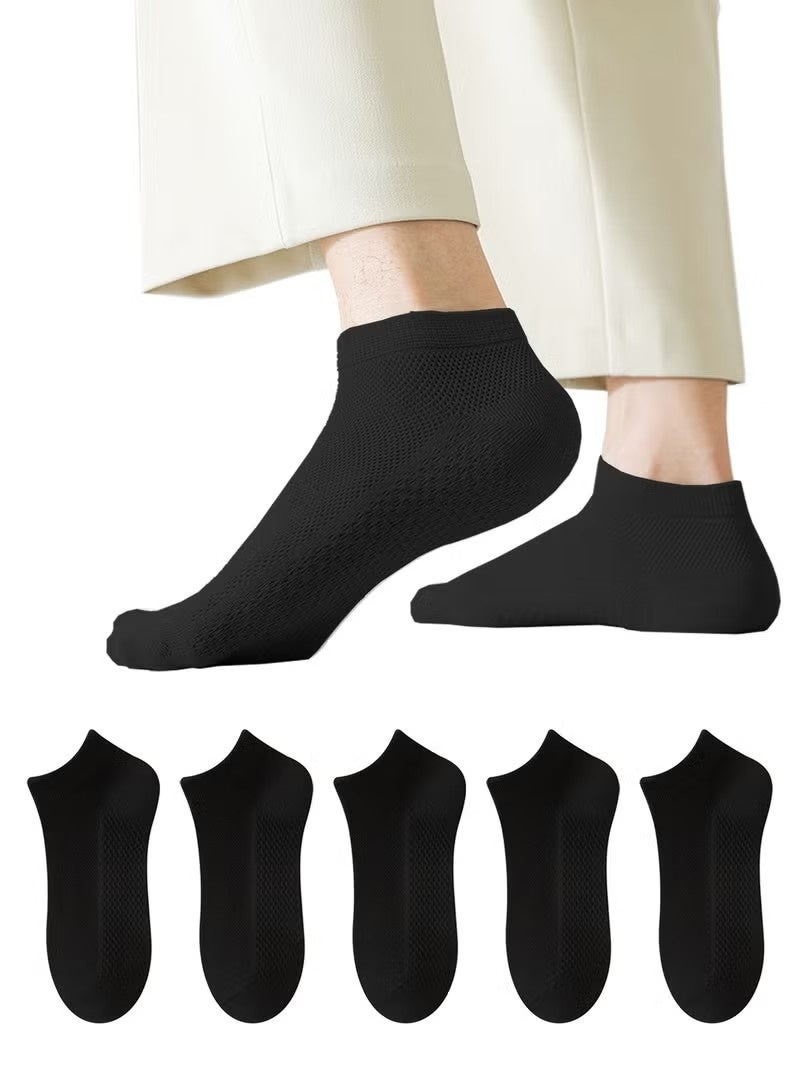 Men's Breathable Mesh Cotton Ankle Socks - 5 Pairs, Lightweight and Comfortable for Spring, Summer, and Fall - Image 1