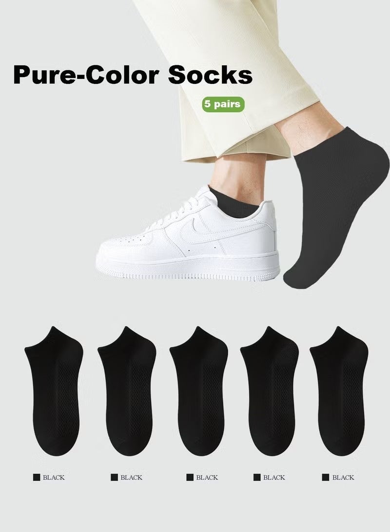 Men's Breathable Mesh Cotton Ankle Socks - 5 Pairs, Lightweight and Comfortable for Spring, Summer, and Fall - Image 5