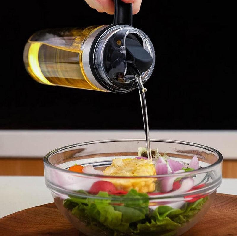 FEBLICH Auto Open Cooking Oil Bottle 550ML Glass Olive Oil Bottle Auto Flip Dispenser For Kitchen Cooking Baking BBQ Glass Bottle With NonSlip Handle For Olive Oil Vinegar Soya Sauce - Image 4