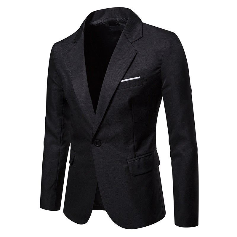 Foreign Trade Mens 2024 Spring and Autumn New Jacket for Work Casual Suit Jacket Mens Large Size British Style Suit Mens Black  - Image 1