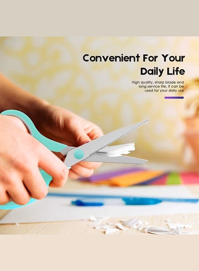 3 مقصات متعددة الاستخدامات، مقصات حرفية حادة بمقبض مريح، ملحقات مكتبية، أدوات خياطة، أقمشة، أعمال يدوية منزلية، لوازم مدرسية للمعلمين - Image 5