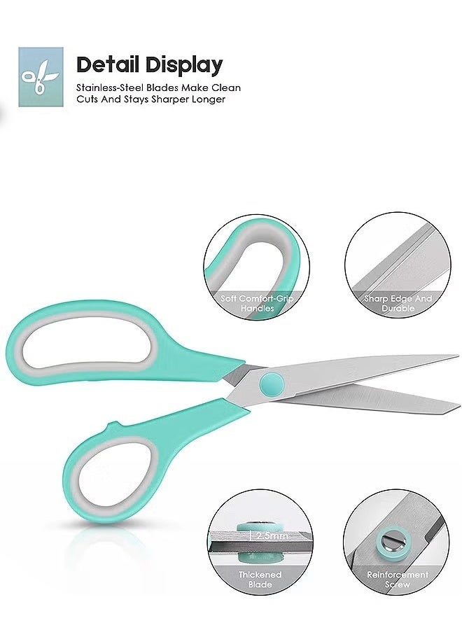 3 مقصات متعددة الاستخدامات، مقصات حرفية حادة بمقبض مريح، ملحقات مكتبية، أدوات خياطة، أقمشة، أعمال يدوية منزلية، لوازم مدرسية للمعلمين - Image 2