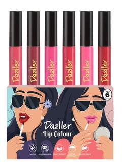 DAZLLER Dazller Lip Colour 3.6g Pink Punch Pack of 6 Lightweight Untra intense Matte Smudge proof  - Image 1