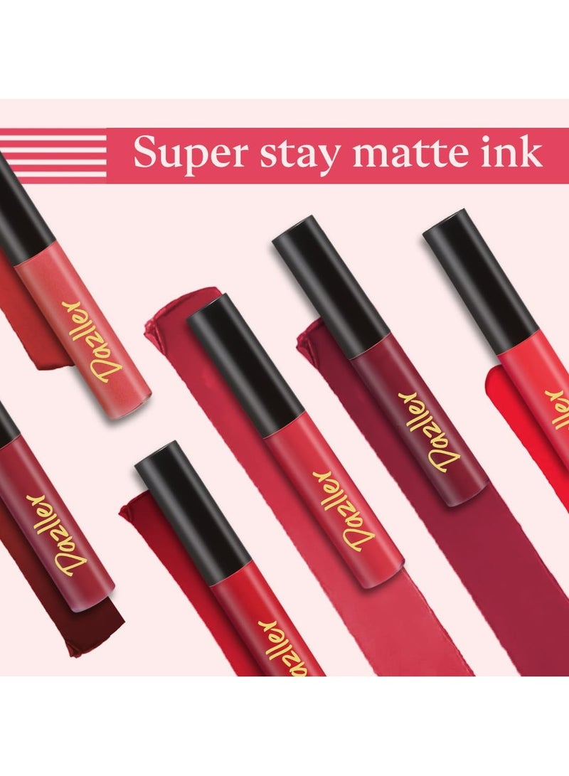 Dazller Lip Colour 3.6g Pink Punch Pack of 6 Lightweight Untra intense Matte Smudge proof - Image 3