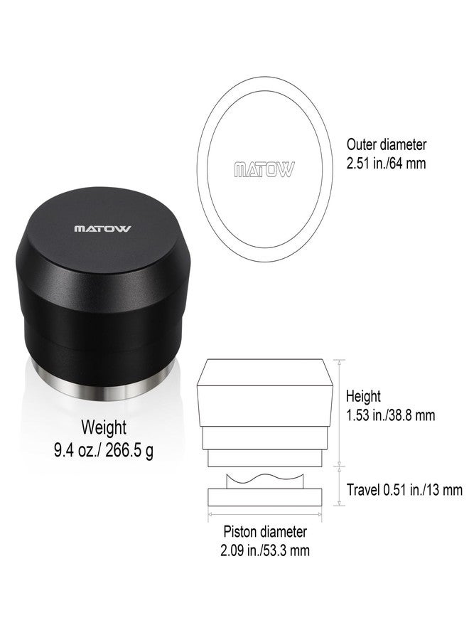 MATOW 53.3mm Palm Tamper, Espresso 30lbs Clibrated Spring Loaded Puck Tamper with Stainless Steel Ripple Base, Barista Coffee Hand Leveler Tamper Compatible with Breville 54mm Series Portafilter - Image 5