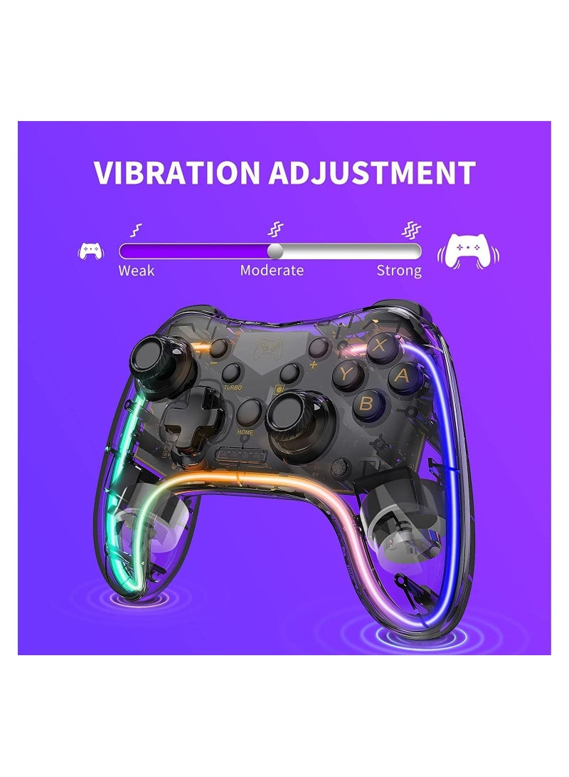 Wireless Game Controller for Nintendo Switch Pro Lite and OLED (Transparent Black) - Image 5