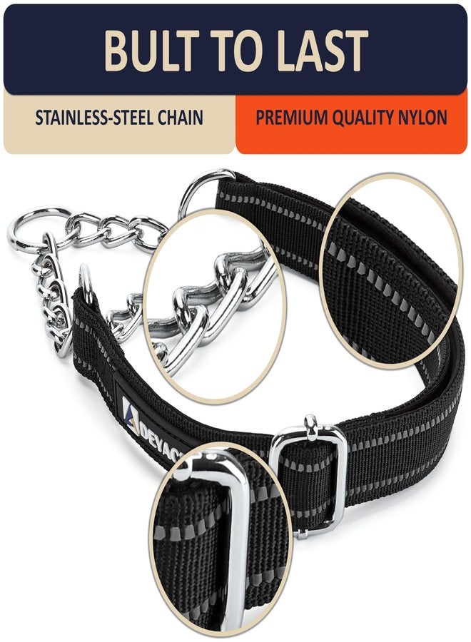 DEYACE Martingale Collar for Dogs Large Breed, Adjustable Reflective Stainless Steel Chain Collar with Comfortable Soft Padded for Training Dogs - Image 3