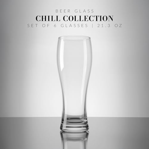 Krosno Chill Beer Glasses Set of 6 – 16.9 oz Pint Glasses (21.3 oz Total), Tall Beer Glasses for Lager, IPA, APA & Craft Beer, Clear Drinking Glasses, Dishwasher Safe, Made in Europe - Image 4