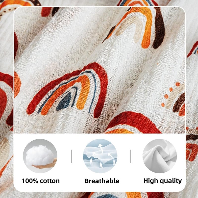 FIGEPO 2 Pack Muslin Nursing Pillow Cover 100 Cotton Boho Neutral Stretchy Removable Baby Nursing Covers for Breastfeeding Pillows Soft Breathable Pillow Slipcover for Newborn Baby Boy or Girl Boho - Image 5