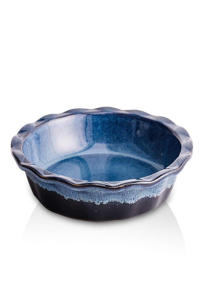 KOOV Ceramic, 9 Inches Pie Plate, Pie Dish for Dessert Kitchen, Round Baking Dish Pan for Dinner, Wrapping Upgrade, Reactive Glaze (Nebula Blue) - Image 1