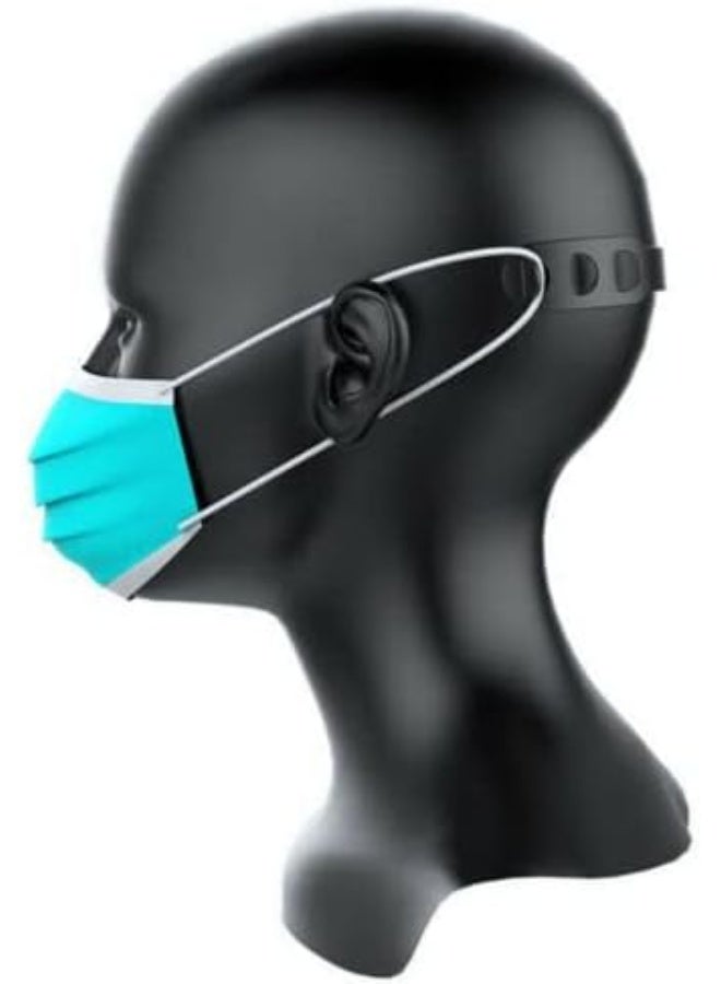 Black Adjustable Mask Strap Extender Ear Saver, 6 Pcs for Men, Women, Kids - Image 4