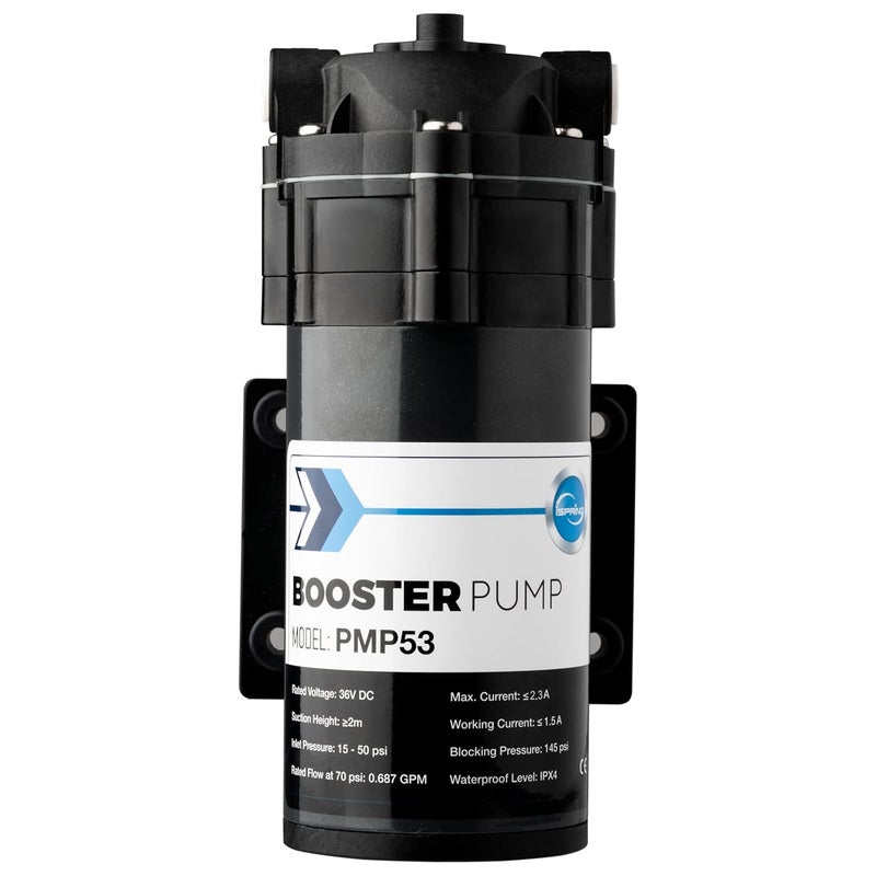 iSpring iSpring PMP53 Booster Pump for RCS5T Reverse Osmosis System Replacement Pump for iSpring RCS5T Upgraded Version of PMP500 with the Prewired QuickConnection Black  - Image 1