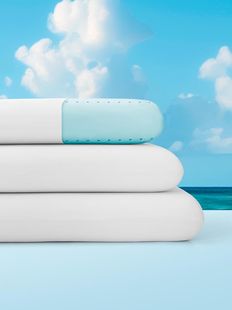 SLEEP ZONE وسادة رغوة الذاكرة المبردة من - عديمة الرائحة، قابلة للتنفس، صديقة للبشرة مع دعم فائق للنائمين على الظهر أو البطن أو الجانب، أساسيات المنزل والفندق والمستشفى (أبيض، مقاس كينغ، عبوة واحدة) - Image 2