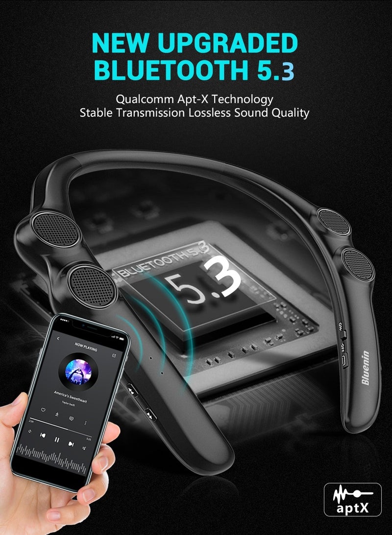 Neck-Hanging Portable Wireless Bluetooth Speaker Audio, Portable Mini Sweat-Proof Smart Speaker Wearable Stereo Heavy Bass Speaker - Image 4