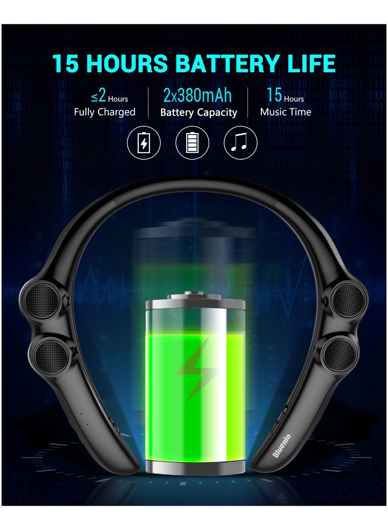 Neck-Hanging Portable Wireless Bluetooth Speaker Audio, Portable Mini Sweat-Proof Smart Speaker Wearable Stereo Heavy Bass Speaker - Image 3