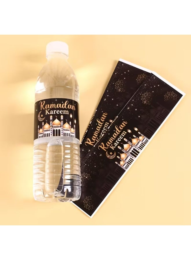 Kandid ملصقات زجاجات رمضان والعيد 10 قطع [أسود وذهبي] - Image 1