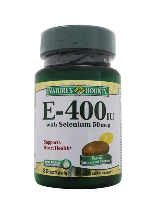 NATURE'S BOUNTY Vitamin E-400 Iu With Selenium 50Mcg - 30 Softgels  - Image 1
