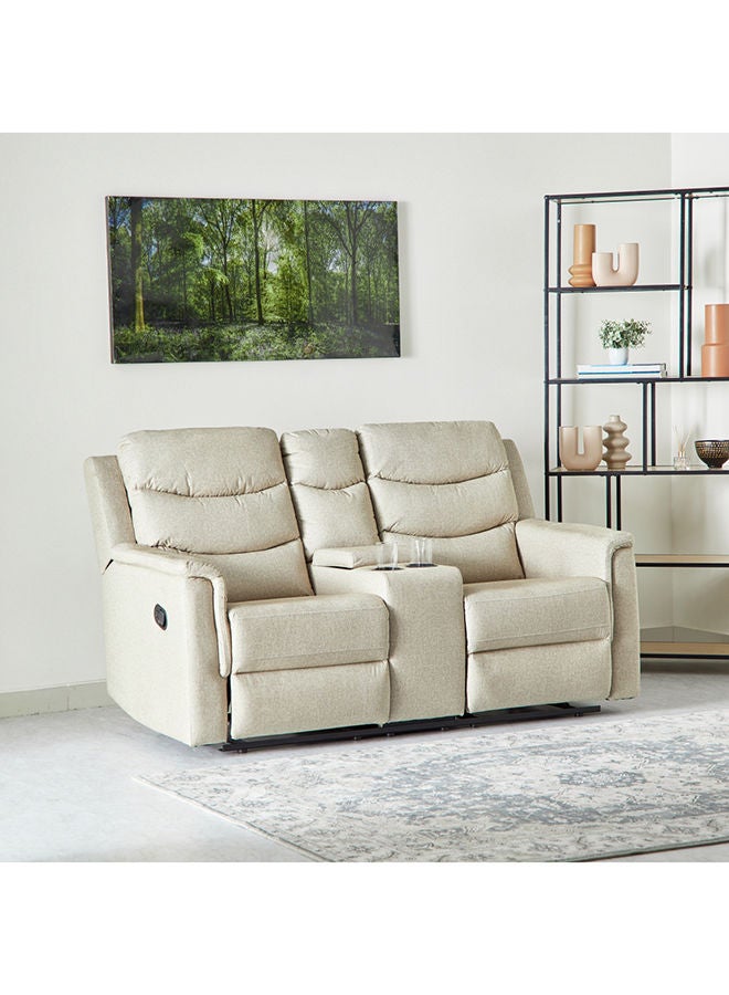 Home Box كنبة هوائية جلدية بمقعدين من فاتيكان مع وحدة تحكم وحامل أكواب مقاس 101x95x172 سم  - Image 1