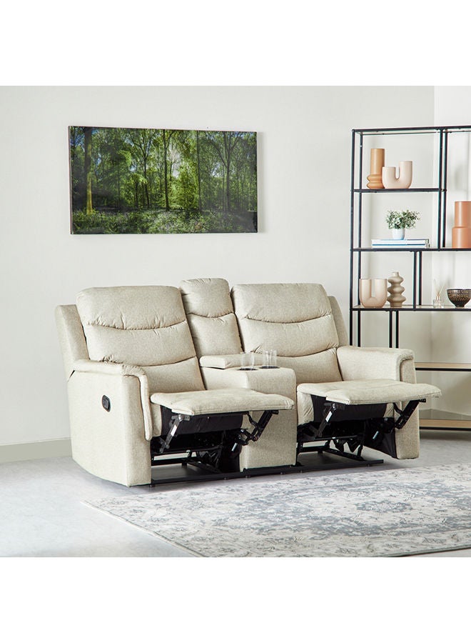 Home Box كنبة هوائية جلدية بمقعدين من فاتيكان مع وحدة تحكم وحامل أكواب مقاس 101x95x172 سم  - Image 3