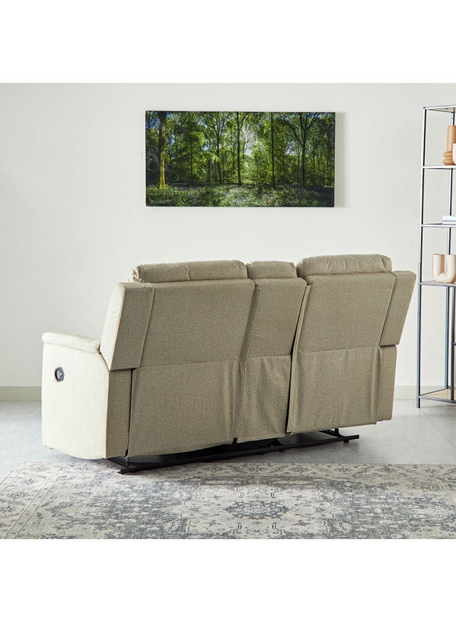 Home Box كنبة هوائية جلدية بمقعدين من فاتيكان مع وحدة تحكم وحامل أكواب مقاس 101x95x172 سم  - Image 5