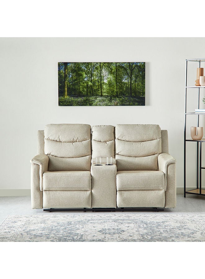 Home Box كنبة هوائية جلدية بمقعدين من فاتيكان مع وحدة تحكم وحامل أكواب مقاس 101x95x172 سم  - Image 2
