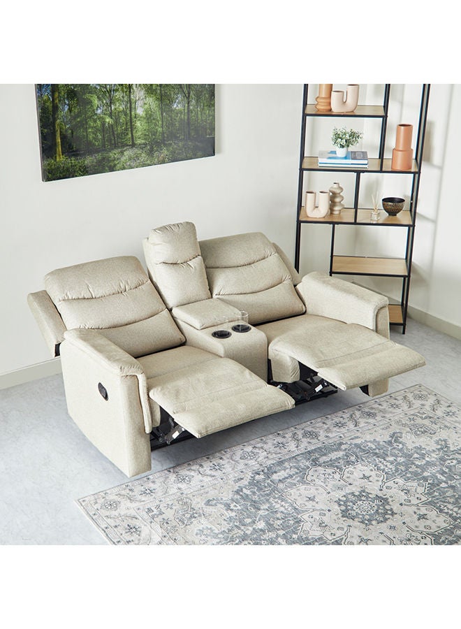 Home Box كنبة هوائية جلدية بمقعدين من فاتيكان مع وحدة تحكم وحامل أكواب مقاس 101x95x172 سم  - Image 4