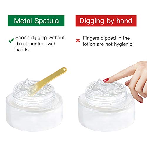 Tekson 6 Pieces Metal Cosmetic Skincare Spatula, Mini Mask facial Reusable Scoop, Makeup Beauty Spoons for Cream, Lotions, Moisturizers (Rose Gold, Gold, Silver) - Image 3